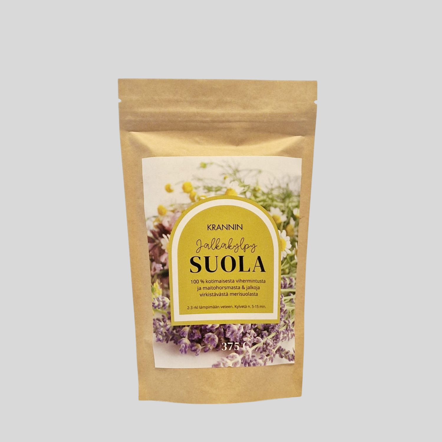 Krannin jalkakylpysuola 375 g - viherminttu & maitohorsma